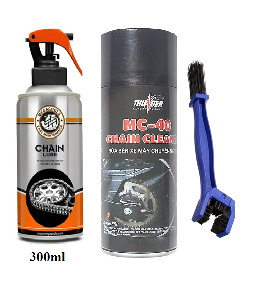 [HCM]Combo chai xịt vệ sinh sên Thunder và chai xịt dưỡng sên Megacools tặng bàn chải sên 3D cao cấp