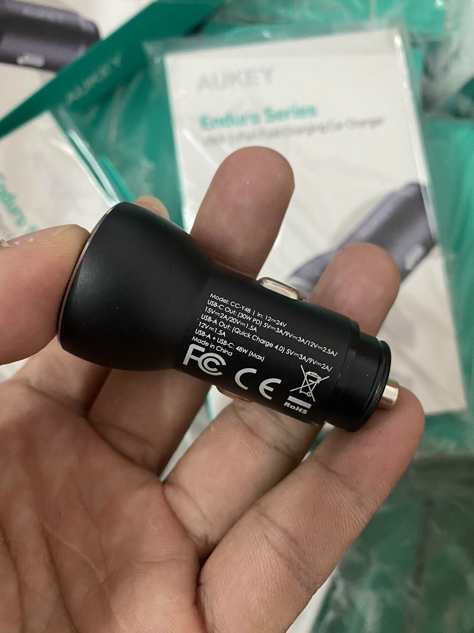 Tẩu sạc điện thoại, máy tính bảng trên ô tô ANKER PowerDrive PD+ 2 (35W)/Aukey 2 cổng USB sạc nhanh Q.C 3.0 CC-T8 36W/Aukey CC-Y48 USB-C PD 48W