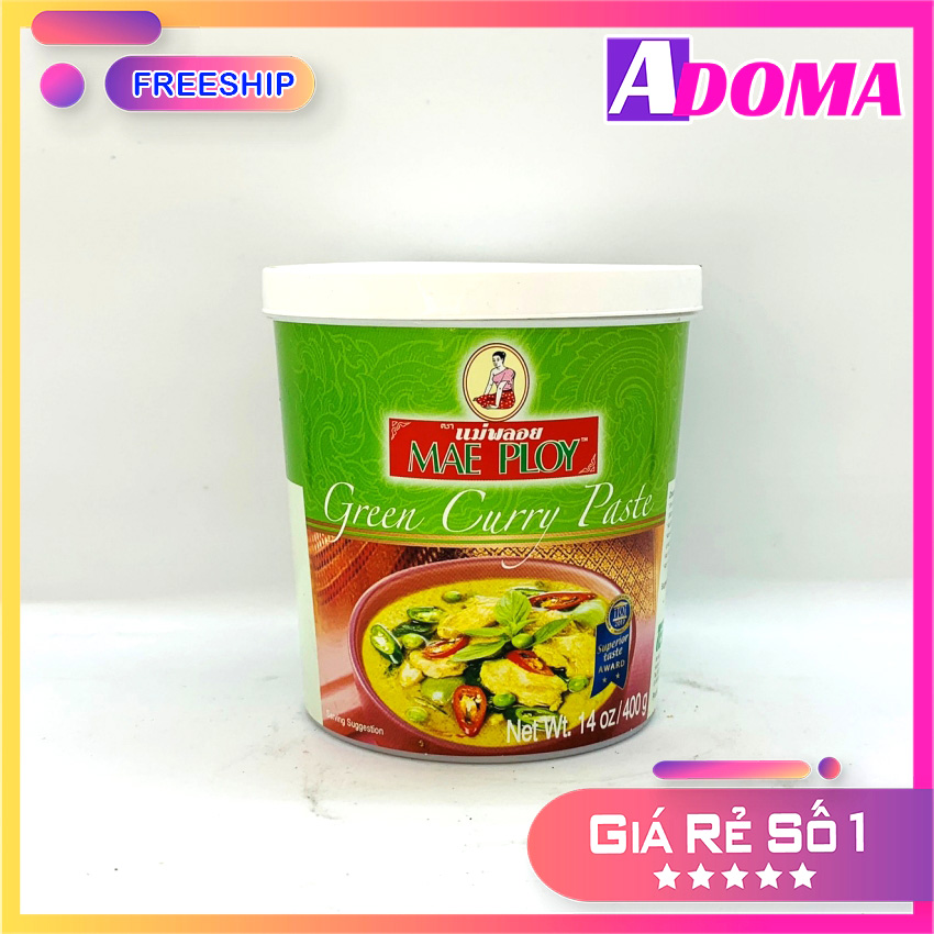 [HCM]Gia vị cà ri xanh Thái Lan đậm đặc - Cốt bột cà ri Thái Green Curry Paste Mae Ploy 400g น้ำพริกแกงเขียวหวาน
