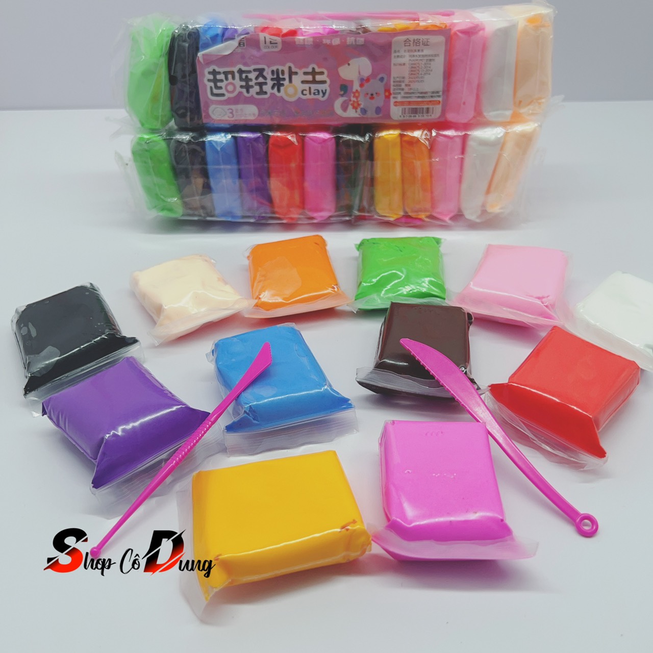 Đất sét Nhật 12 gói 12 màu, Soft Clay Nhật Bản Nguyên liệu làm slime, đồ chơi đất sét cho bé vui chơi