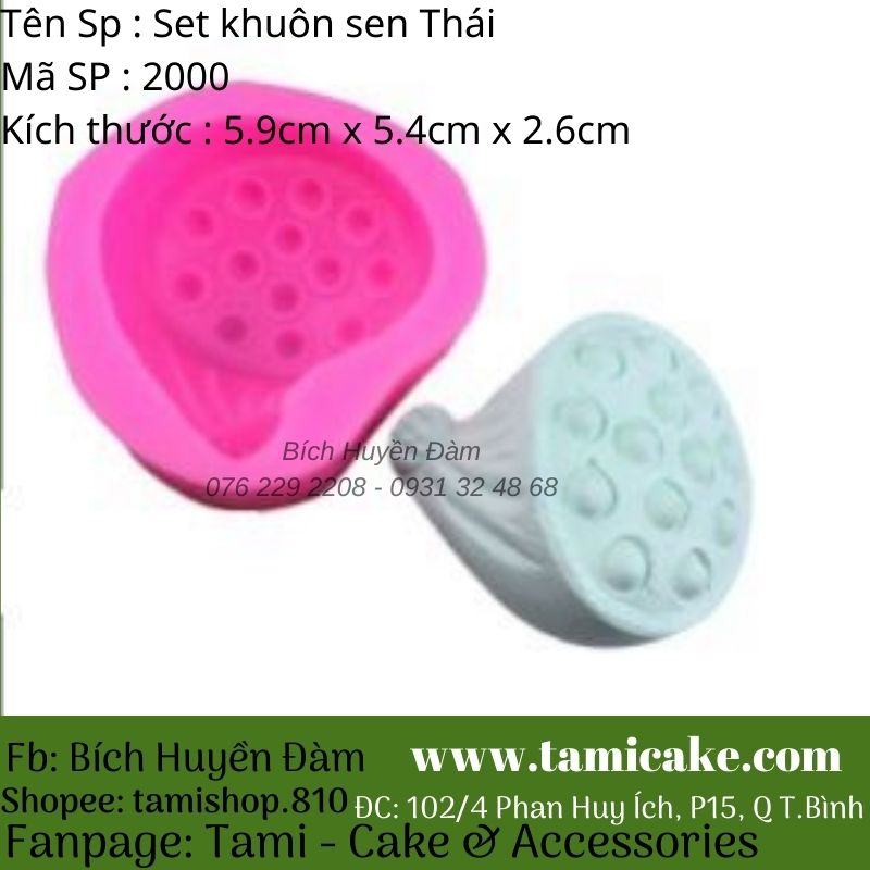 [HCM]Set 4 khuôn silicon sen làm chè trôi nước