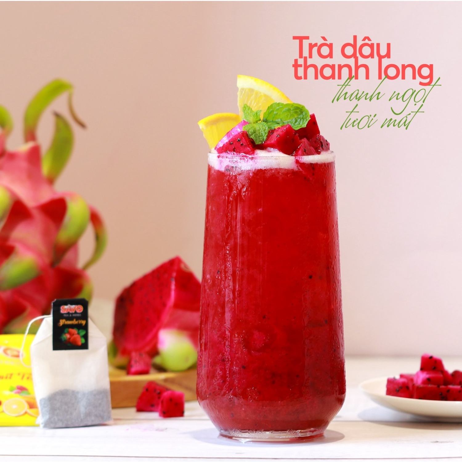 Trà dâu túi lọc SAVO (25 gói x 2g)