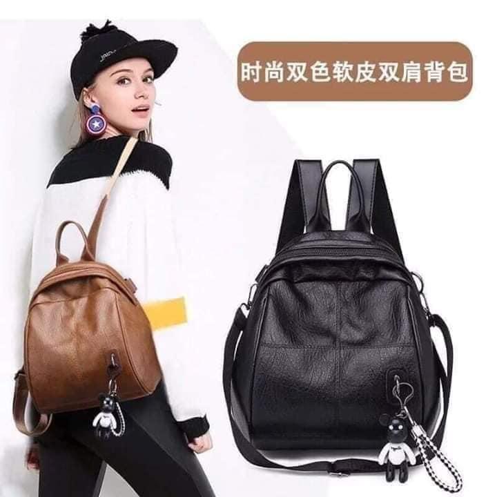 Balo da tặng gấu thời trang (màu nâu)