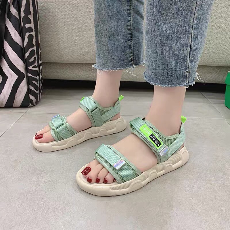 sandal nữ dây vải quai ngang cao su siêu mềm và êm chân dép quai hậu đi học cực dễ mang