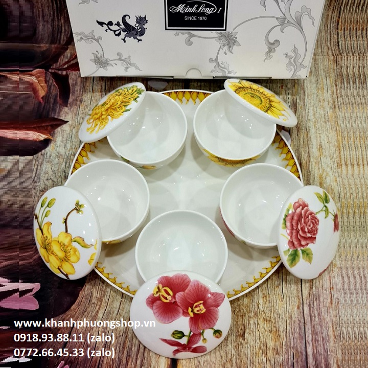 khay mứt sứ Minh Long - khay mứt sứ