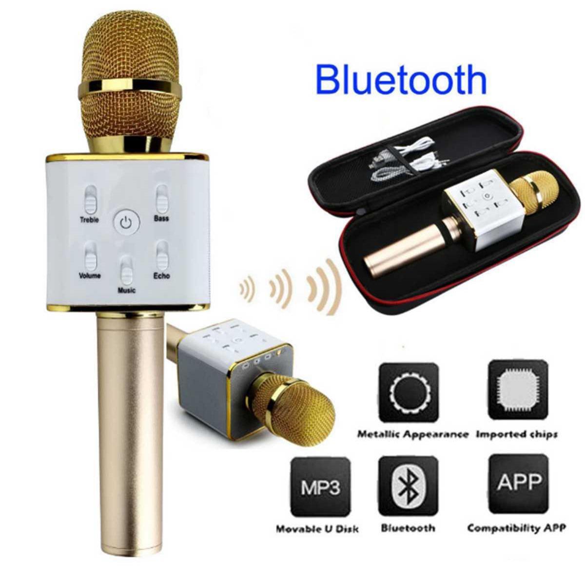 Micro Karaoke Kèm Loa Bluetooth Q7 - Hát Hay Giá Rẻ Dũng