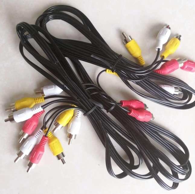 Dây Loa AV 6 Đầu Hoa Sen RCA Dài 1.5M (Đen)