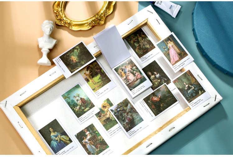 Sticker đóng cuốn hình nghệ thuật 50 tấm (Hàng có sẵn)