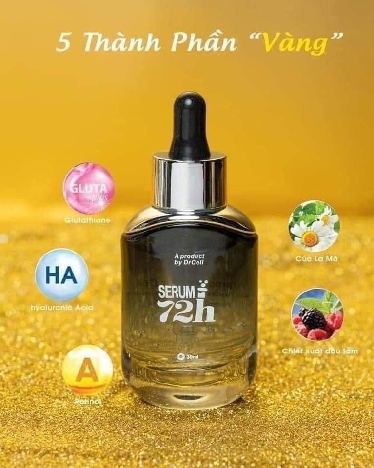 Serum 72h Dr Cell 30ml dưỡng trắng cấp ẩm căng bóng da ngừa mụn mờ thâm