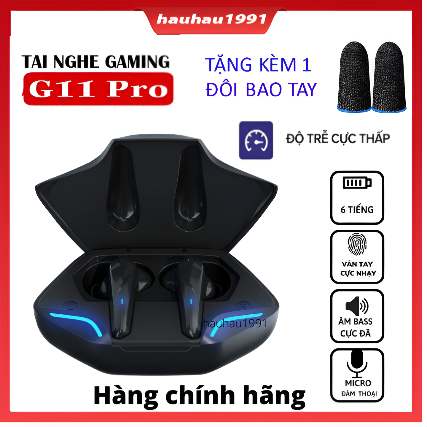 Tai Nghe Bluetooth Chơi Game không dây Gaming G11PRO 5.0 TWS, Bass mạnh mẽ, độ trễ cực thấp khi chơi game , pubg, Có Mic,Nhiều Màu