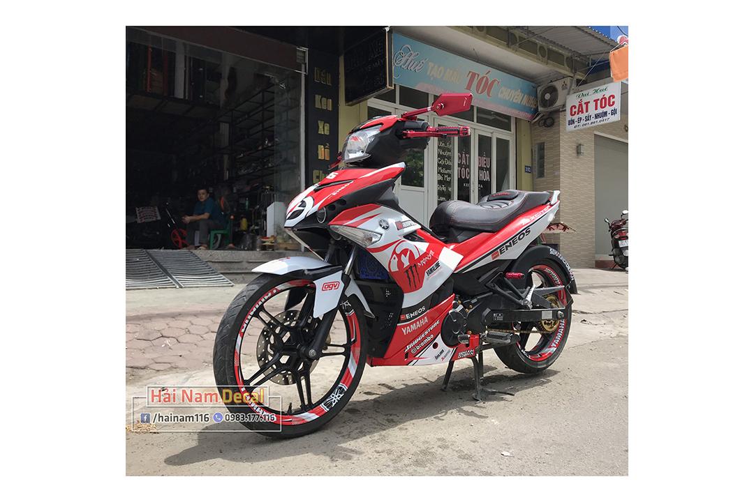 Tem Trùm Exciter 150 Trắng Đỏ Eneos Monster