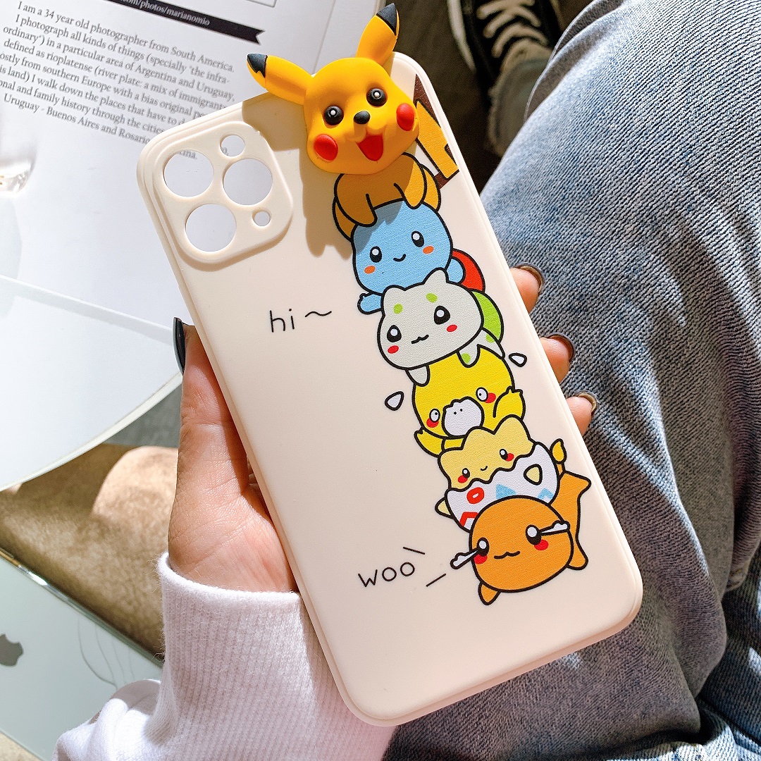 Ốp Lưng Silicon Màu Bảo Vệ CAMERA Hình Nổi Pokemon