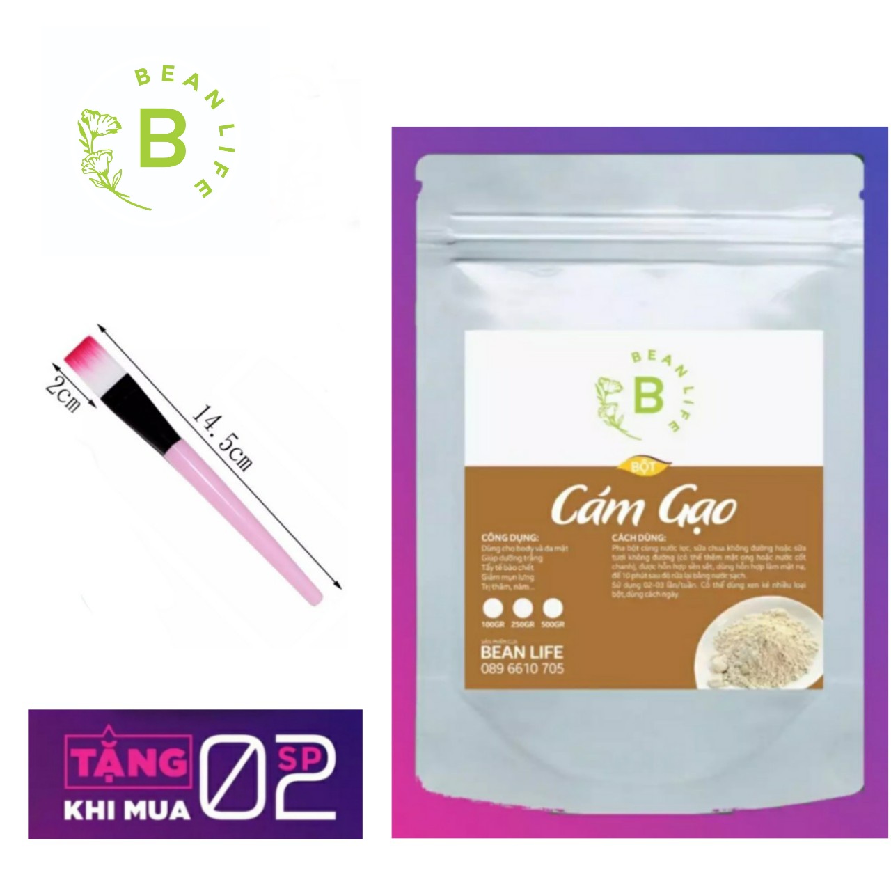 [HCM]BỘT CÁM GẠO NGUYÊN CHẤT 100GRAM