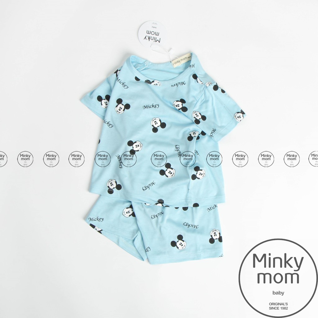 [SALE] Bộ Cộc Tay Cho Bé Trai, Bé Gái Minky Mom Vải Thun Lạnh Họa Tiết Mickey In Nhỏ Dễ Thương, Đồ Bộ Trẻ Em MKM2127