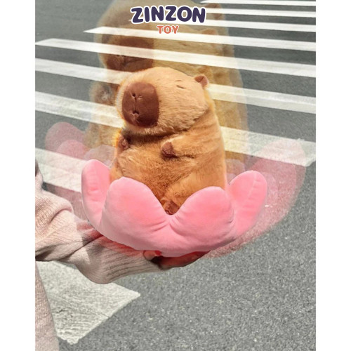 Gấu Bông Capybara Hoa Sen Nhồi Bông Êm Mịn