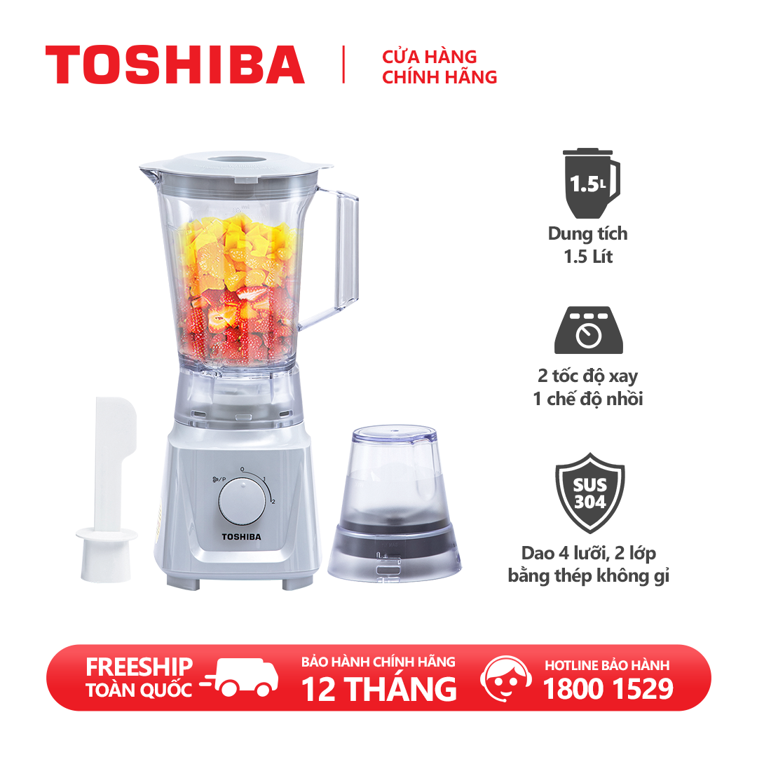 Máy xay sinh tố Toshiba MX-60T(H) – 2 cối – Dung tích 1.5L – Công suất 600W – Động cơ đồng nguyên chất- Hàng chính hãng, bảo hành 12 tháng, chất…