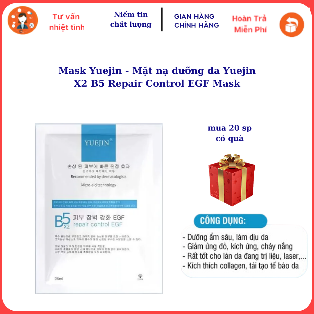 Mask yuejin - mặt nạ dưỡng da yuejin x2 b5 repair control egf mask