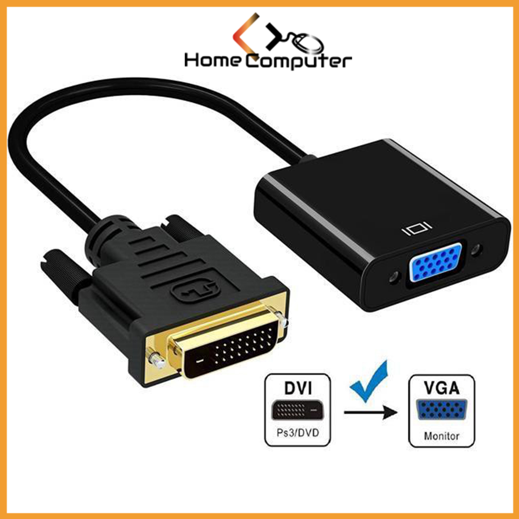 Cáp chuyển đổi dvi to vga đen. truyền tín hiệu ổn định - chống nhiễu