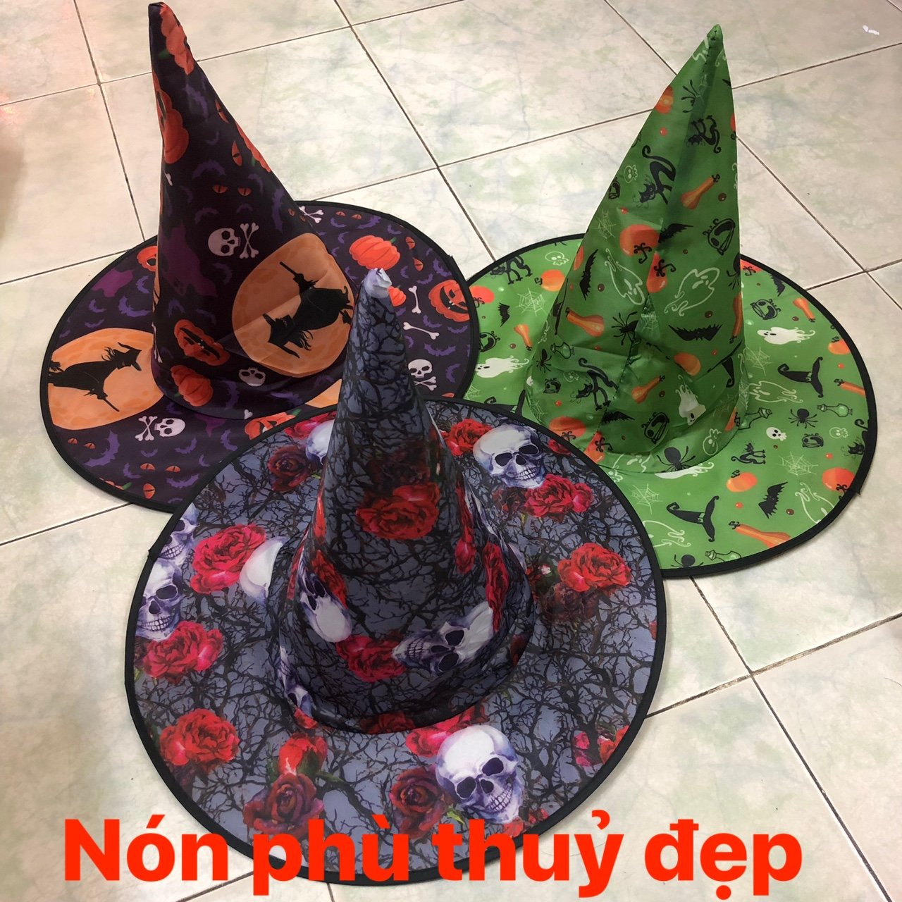 NÓN PHÙ THUỶ CHO BÉ HOÁ TRANG HALLOWEEN