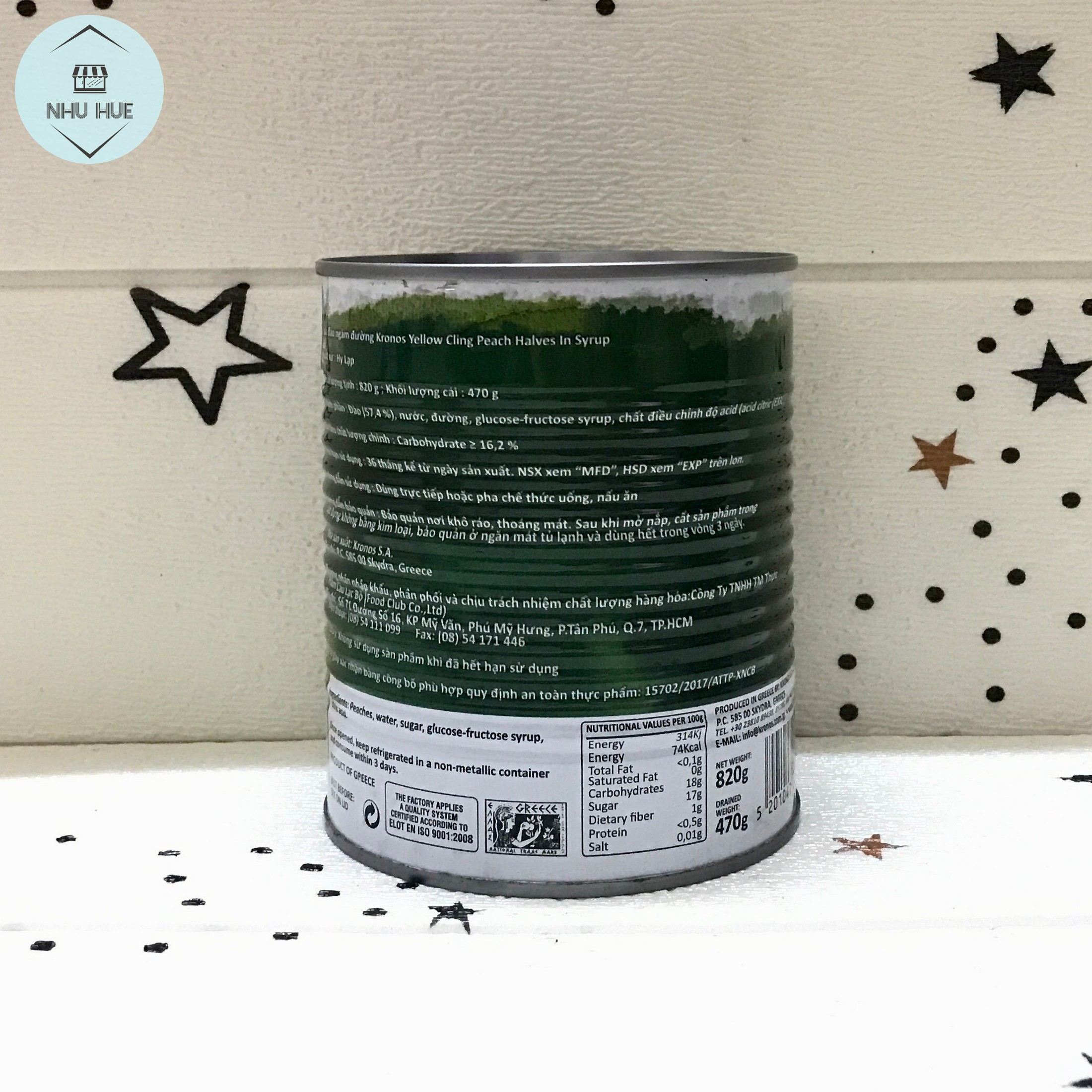 Đào ngâm Kronos (Lon 820g)