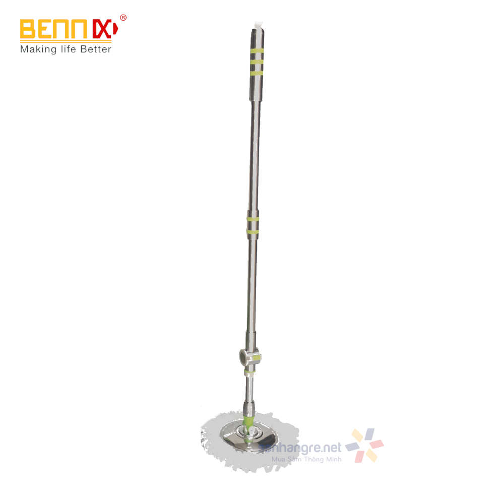 Cây lau nhà cán, thân Inox Bennix BN-07iNK kèm bông lau