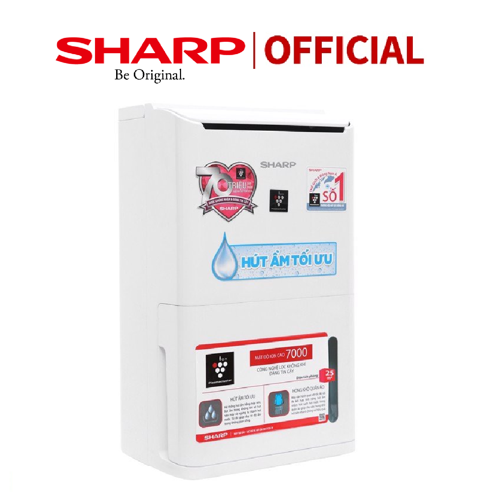 Air purifier dehumidifier sharp dw-d12a-w Diên positive 25m2, ionic technology Plasmacluster-genuine warranty 12 months