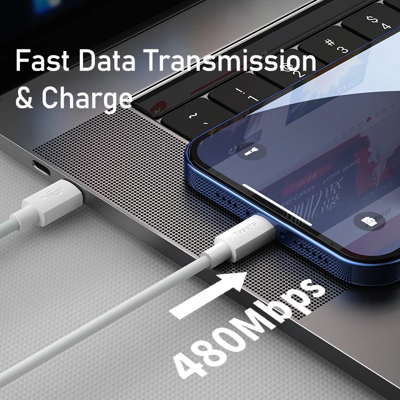 Combo 2 cáp sạc nhanh và truyền dữ liệu Type C to Lightning Baseus Simple Wisdom Data Cable Kit (PD 20W, 1,5m, 2pcs)