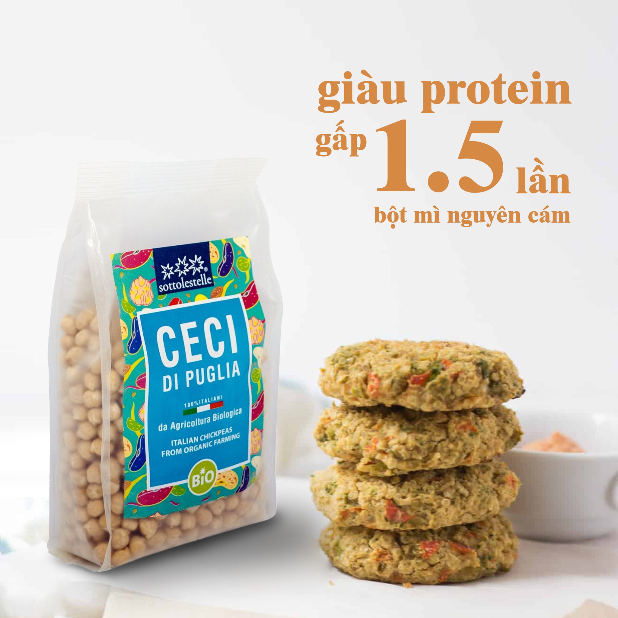 Đậu gà hữu cơ Sottolestelle (Organic Chickpea) - 200gr và 400gr