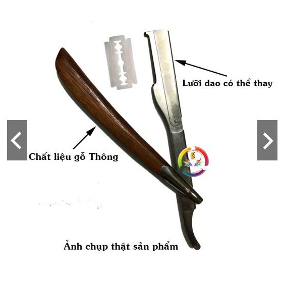 [HCM]Dao cạo lông mặt cán gỗ
