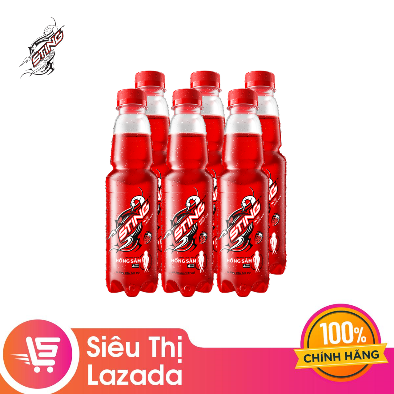 Lốc 6 Chai Sting Đỏ Dâu (330ml/Chai)