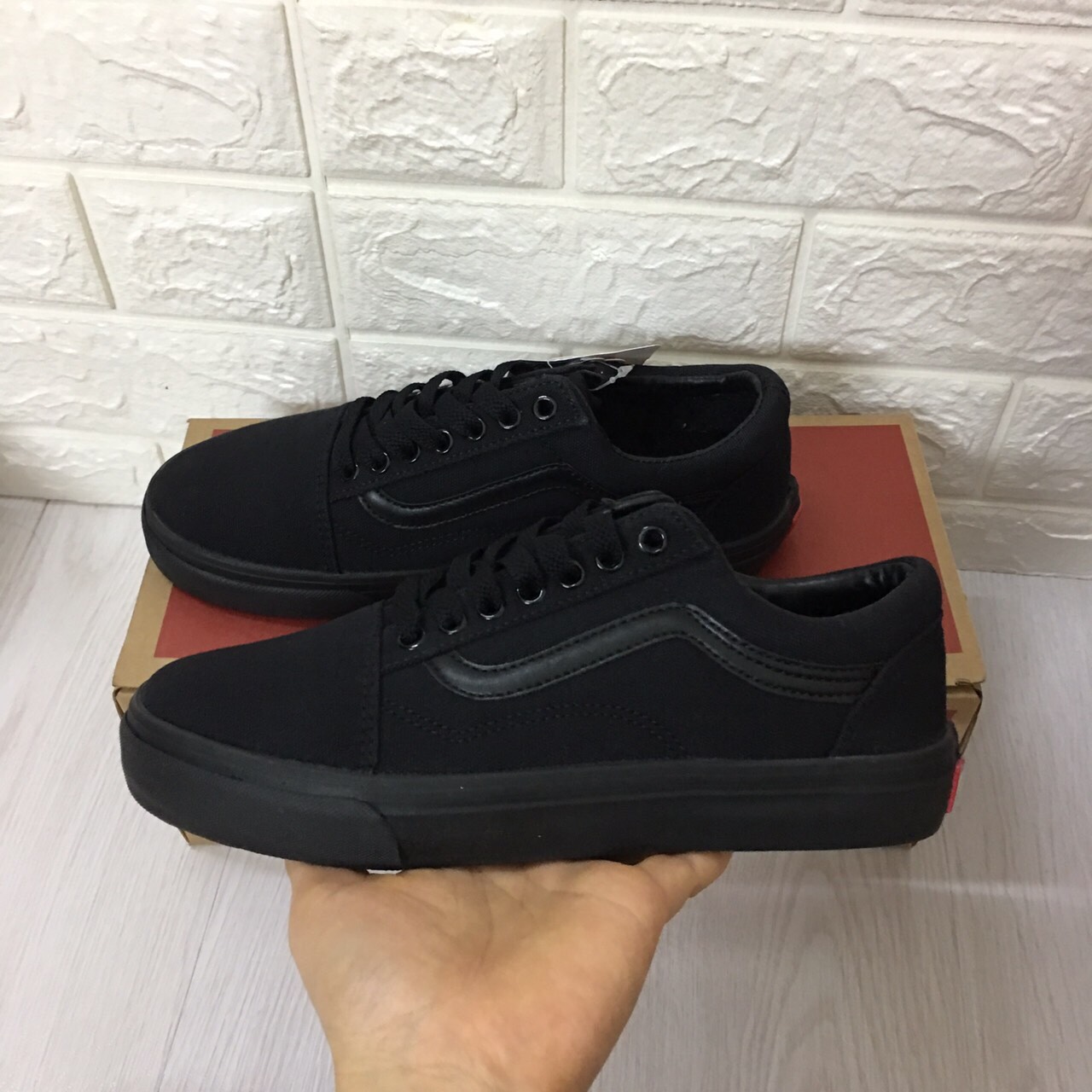 [TẶNG HỘP] Giày vans old skool full đen fullsize NAM NỮ