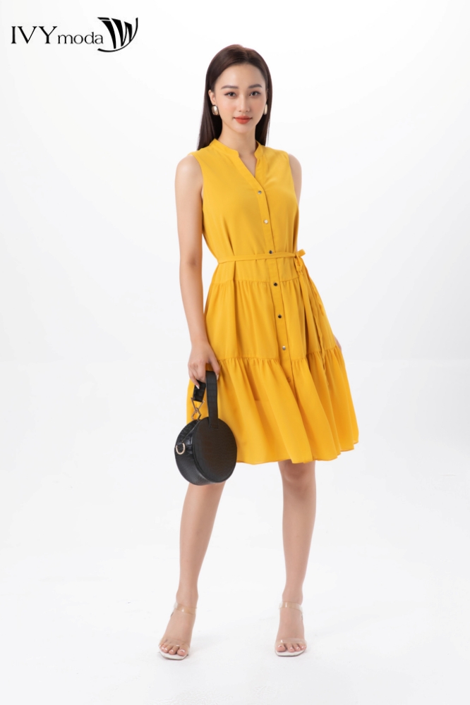 Đầm dạo phố nhấn eo IVY moda MS 41B8683