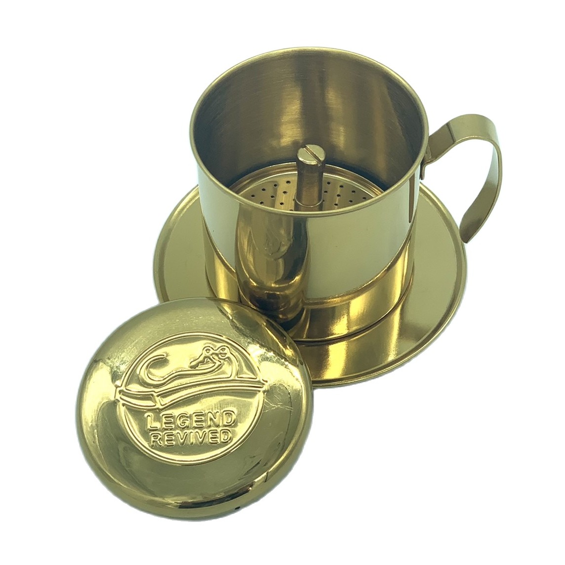 Phin pha cà phê Inox cao cấp( Inox 304) - In logo Con Chồn