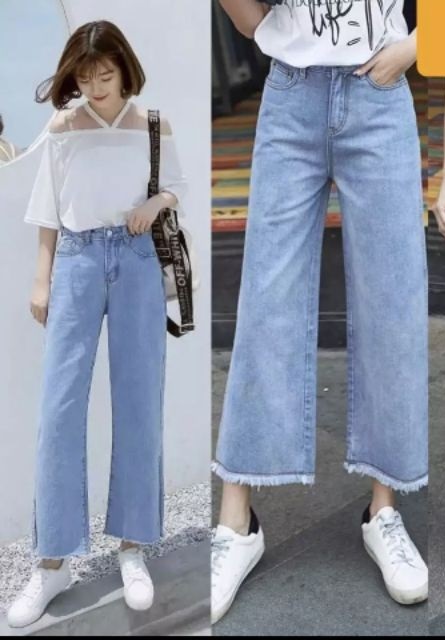 Quần jean nữ ống rộng dáng suôn dài ( TUA LAI ) hách chân cực đỉnh vải jean đứng s4-s28