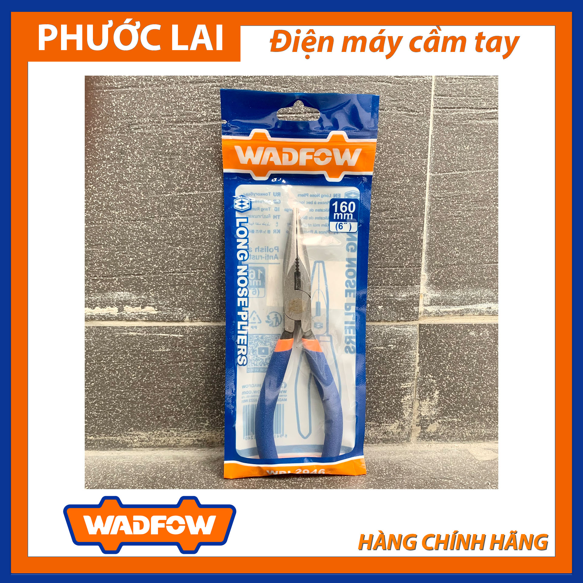 Kềm mũi dài 6"/160mm (Chính Hãng) WADFOW WPL2946 (Phước Lai PLC)
