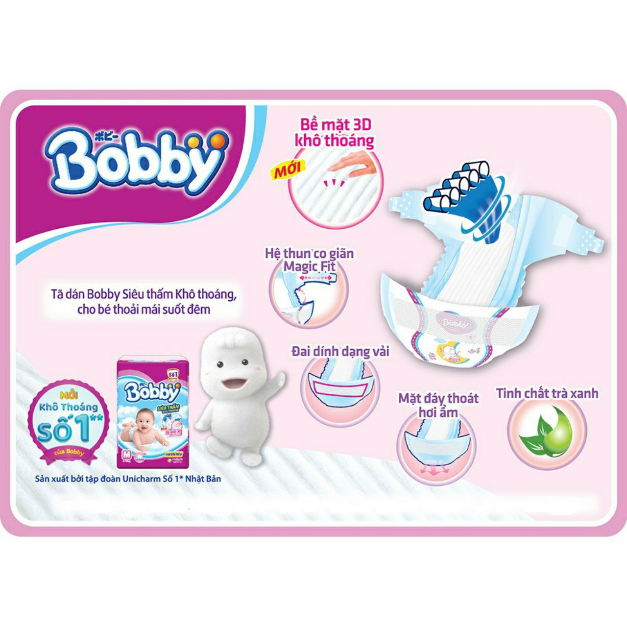 Tã Dán sơ sinh Bobby S54+4 miếng (Bé 4-8kg)