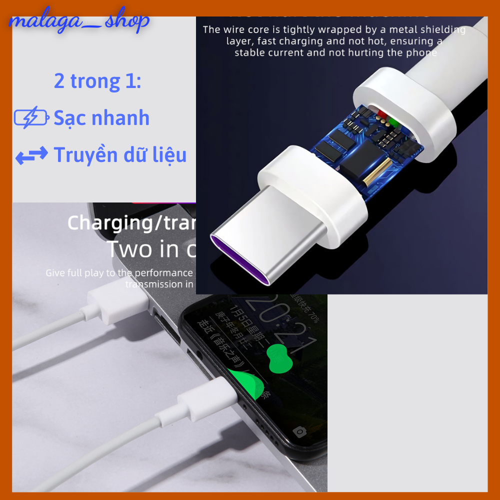 Dây cáp sạc điện thoại, sạc nhanh, cổng sạc USB ra type C micro usb lightning
