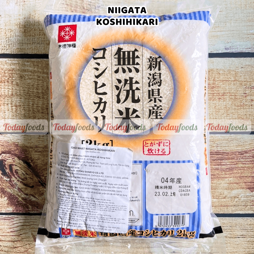 Gạo Không Vo Nhật Bản: Niigata Koshihikari / Iwate Hitomebore gói 2KG (Gạo Nhật Nhập Khẩu)
