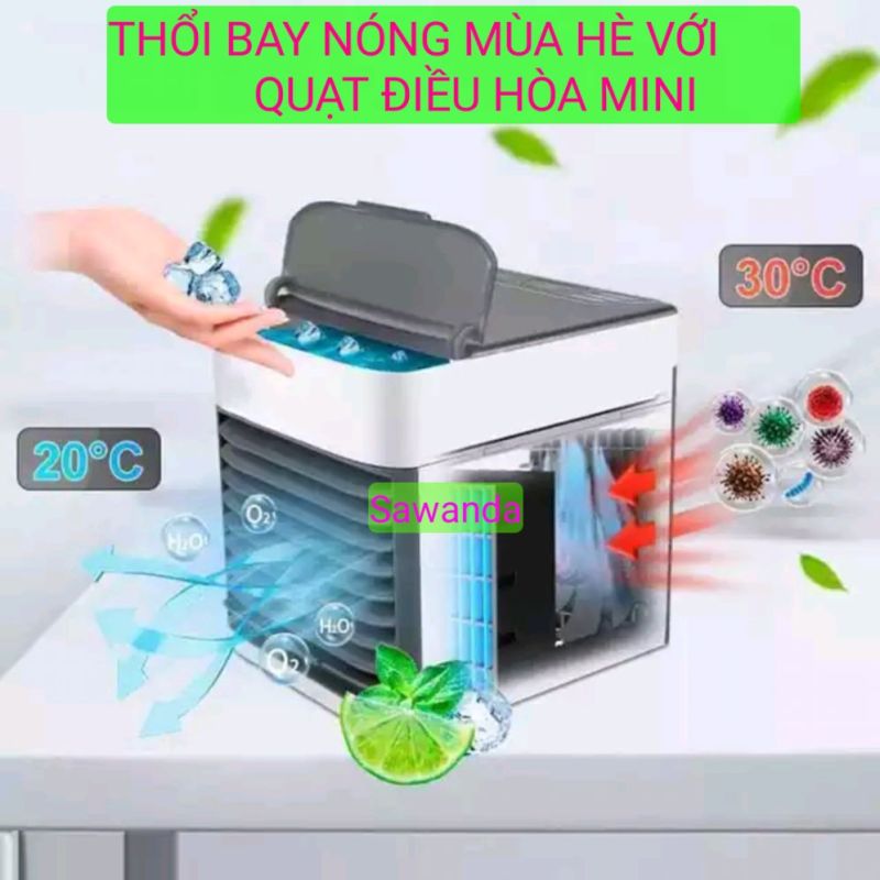 QUẠT điều hòa mini No8858 3 chế độ gió có đèn đổi 7 màu