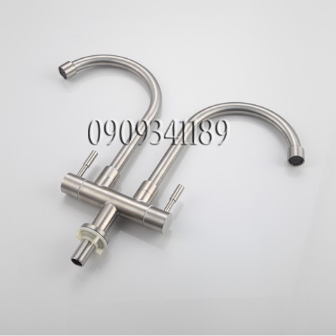 [HCM]Vòi chén đôi inox 304 dành cho bồn rửa chén đôi