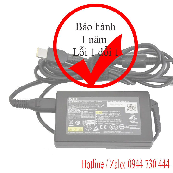 Sạc pin laptop Nec 20v 3.25a 65w
