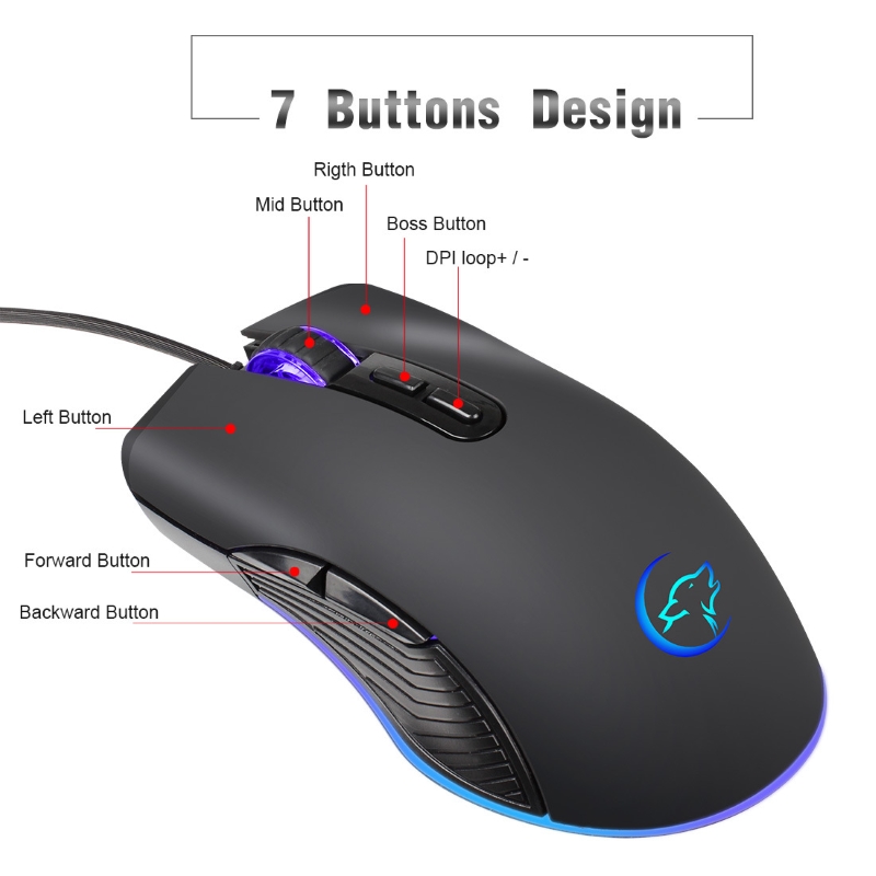 Ergonomic Rgb Gaming Mouse T70 7200Dpi to Prevent Wrist Fatigue for Laptop Computers