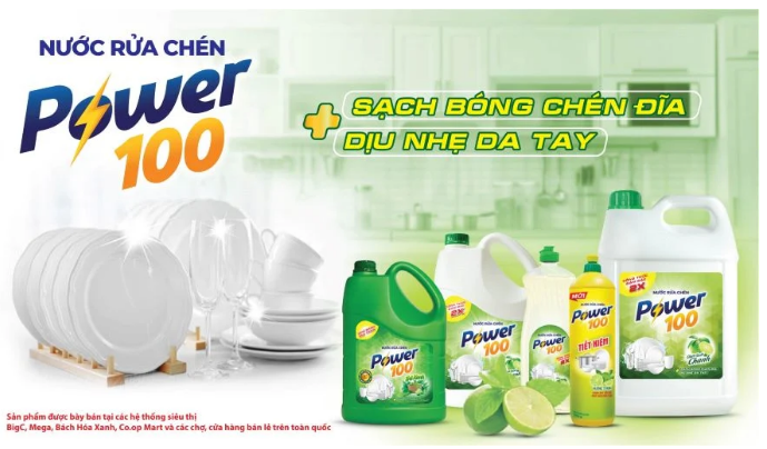 NƯỚC RỬA CHÉN POWER100 TINH DẦU CHANH - 3,8KG