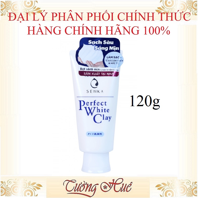 Sữa Rửa Mặt Đất Sét Trắng Senka Perfect White Clay - 120g - Trắng.