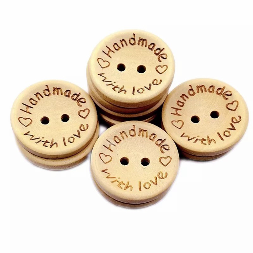 10 Nút Gỗ Handmade làm đồ thủ công, trang trí sản phẩm handamde