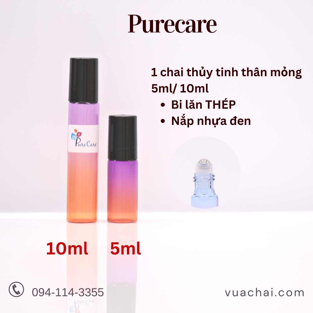 5ml 10ml Glass Roller Bottles Roll on Bottle Stainless Ball Gradient Color for Essential Oils Perfumes Gradient Lip Balms
