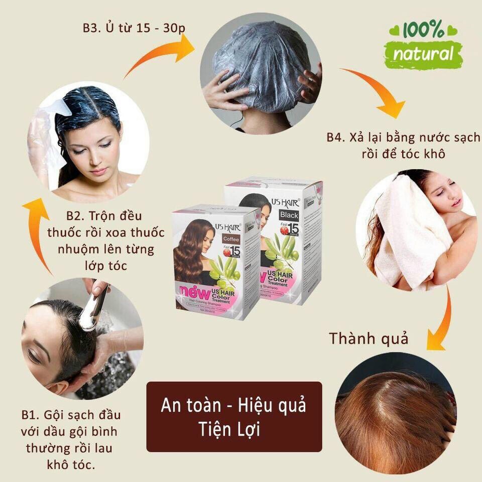 NHUỘM TÓC PHỦ BẠC THẢO DƯỢC KHÔNG ĐAU RÁT DA ĐẦU