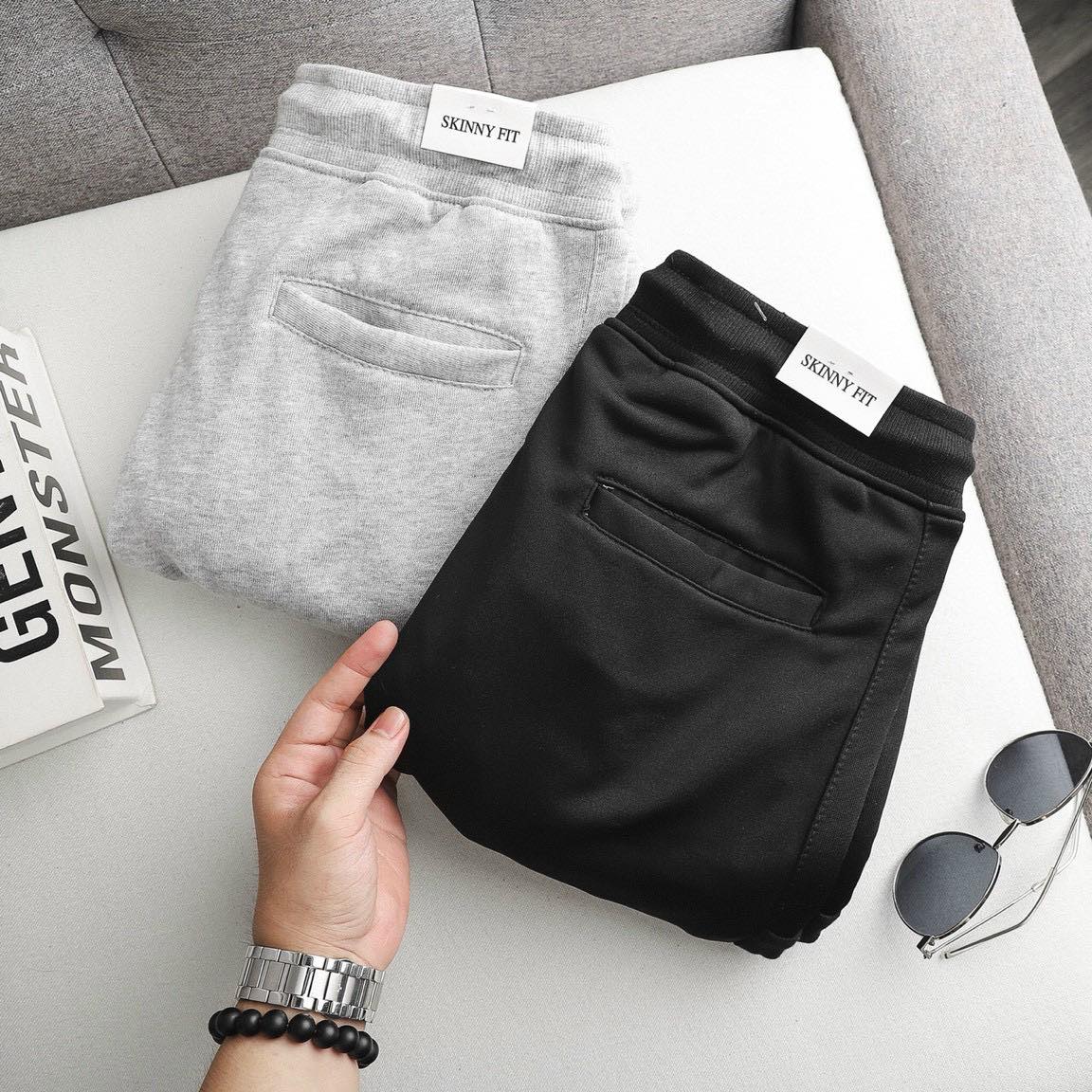 [VNXK] Quần jogger thun 2 màu Đen/Xám - shop LASTORE