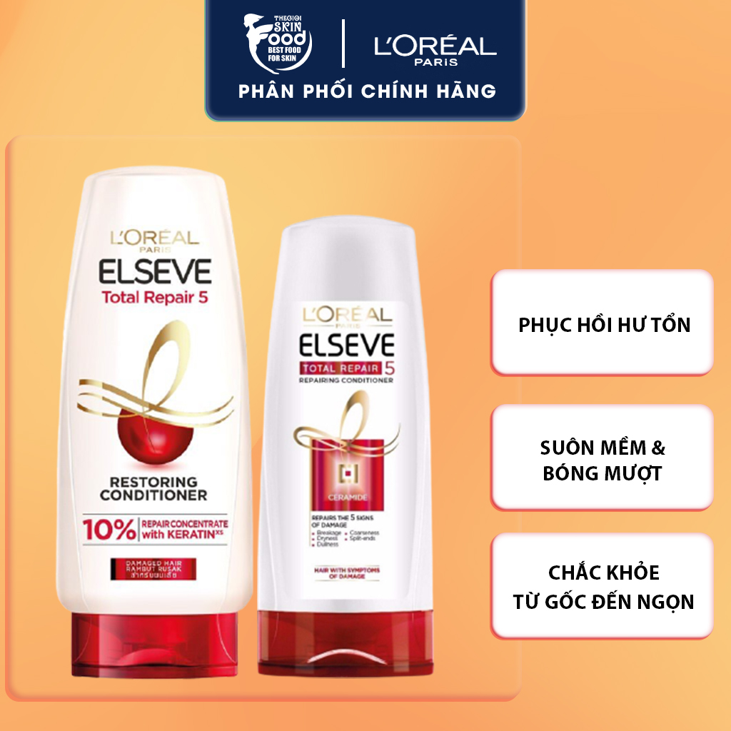 BÁO GIÁ DẦU XẢ L'OREAL TOTAL REPAIR 5 (165ML) (STORE 5871,5873) | Shopee Lazada Sendo Tiki mới nhất 20 Dầu Xả Suôn Mượt & Phục Hồi Tóc L'Oreal Elseve Total Repair 5 Conditioner
