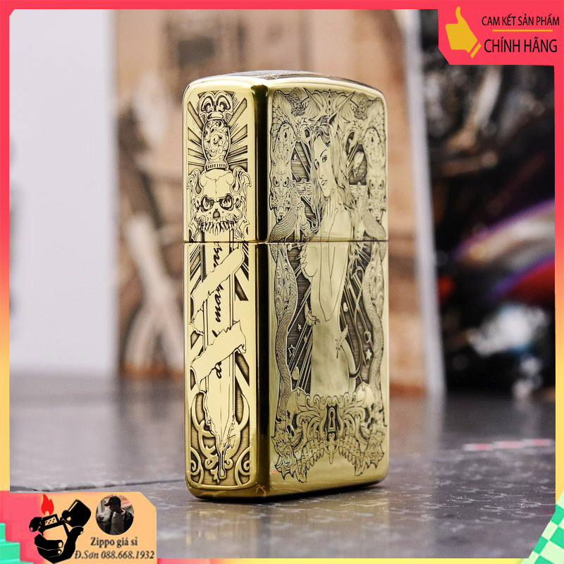 Bật Lửa Zippo đồng khắc cô gái sexy quyến rũ